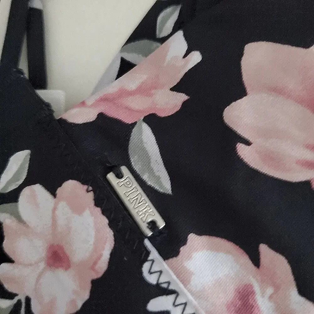 PINK VS | Floral Strappy Back Deep V Bralette